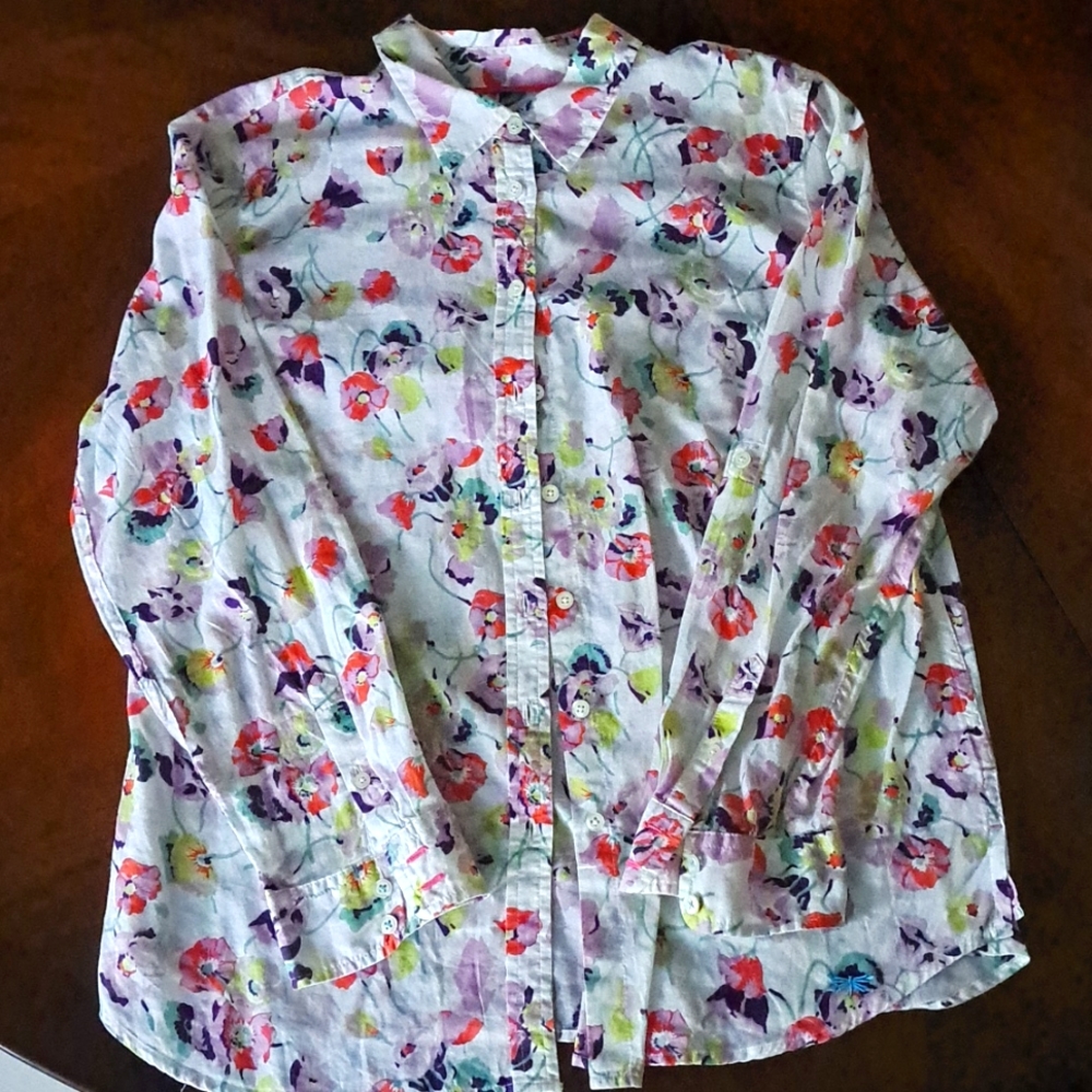 Talbots (Large petite) Floral print button down